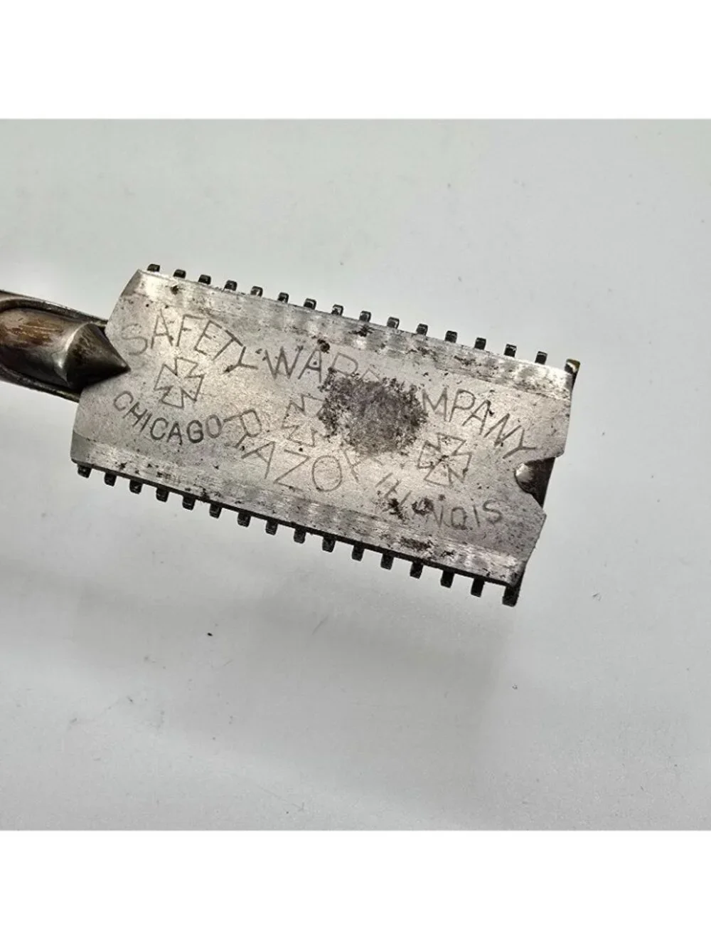 Ward Safety Razor Antique Wedge Blade Original Case Chicago c1908 1910 USA